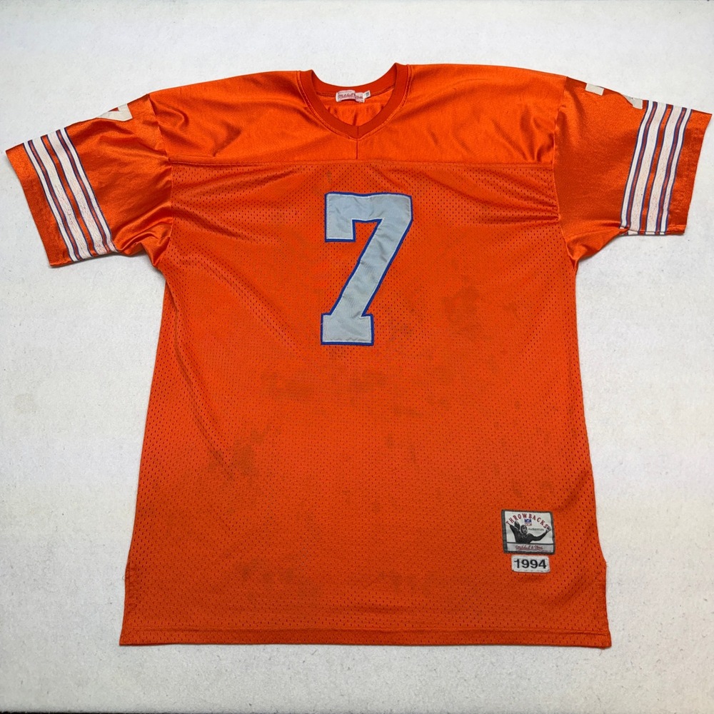Mitchell & Ness John Elway Denver Broncos 1994 Throwback Jersey Orange Mens 58